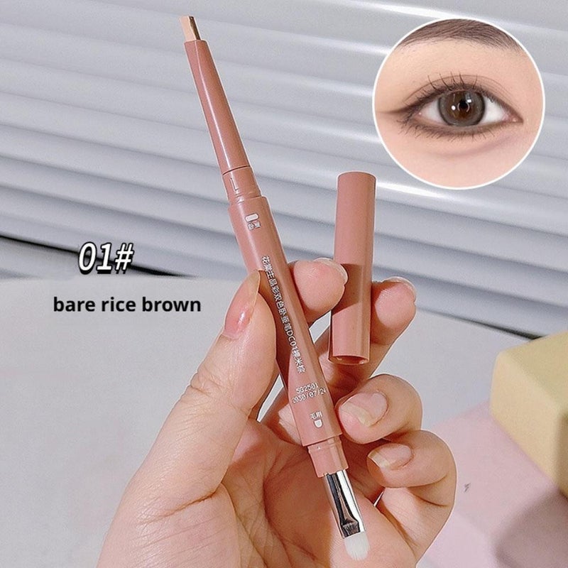 Two-color Eyebrow Silkworm Pen, Under Eye Brightener Stick, 3-in-1 Dual Tip Highlighter for Lifting & Highlighting (Nude Beige) - Image 5
